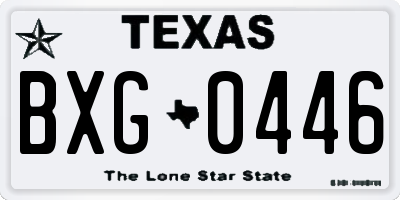 TX license plate BXG0446