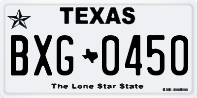 TX license plate BXG0450