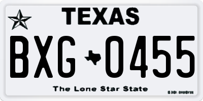 TX license plate BXG0455