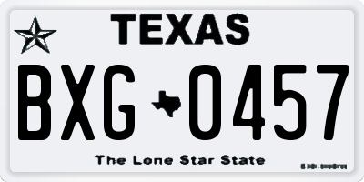 TX license plate BXG0457