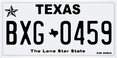 TX license plate BXG0459