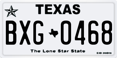 TX license plate BXG0468