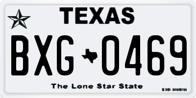TX license plate BXG0469