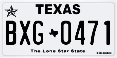 TX license plate BXG0471