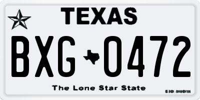 TX license plate BXG0472