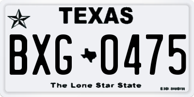 TX license plate BXG0475