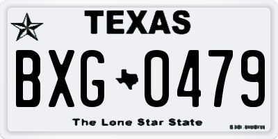 TX license plate BXG0479