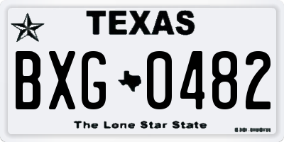 TX license plate BXG0482