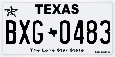 TX license plate BXG0483