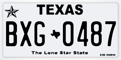 TX license plate BXG0487