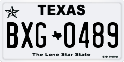 TX license plate BXG0489