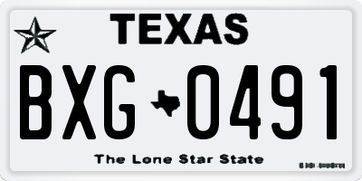 TX license plate BXG0491