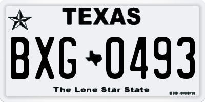 TX license plate BXG0493