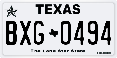 TX license plate BXG0494