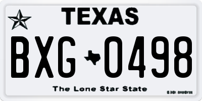 TX license plate BXG0498