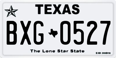 TX license plate BXG0527
