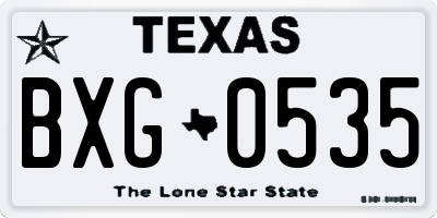 TX license plate BXG0535
