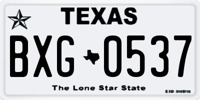 TX license plate BXG0537