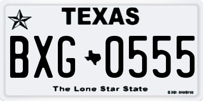 TX license plate BXG0555