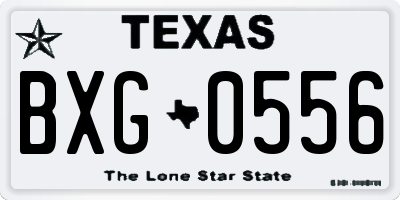 TX license plate BXG0556