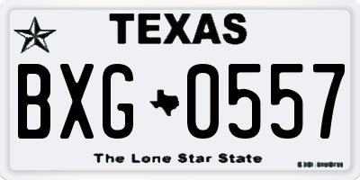 TX license plate BXG0557