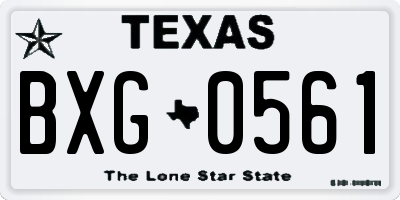 TX license plate BXG0561