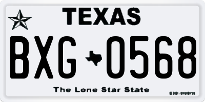 TX license plate BXG0568