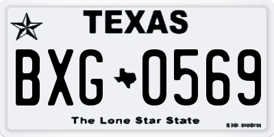 TX license plate BXG0569