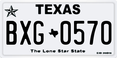 TX license plate BXG0570