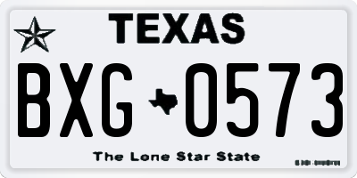 TX license plate BXG0573