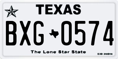 TX license plate BXG0574