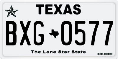 TX license plate BXG0577