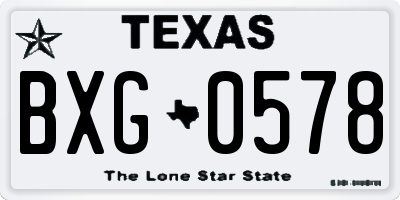 TX license plate BXG0578