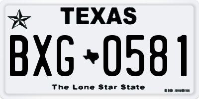TX license plate BXG0581