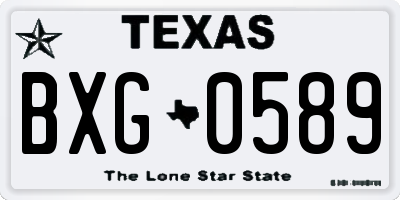 TX license plate BXG0589