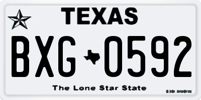 TX license plate BXG0592