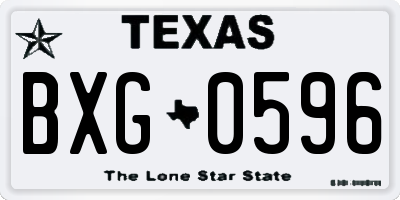 TX license plate BXG0596