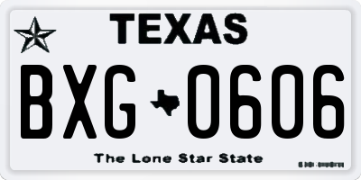 TX license plate BXG0606