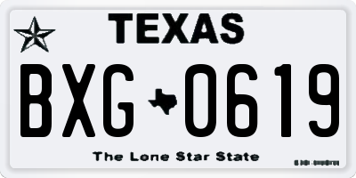 TX license plate BXG0619