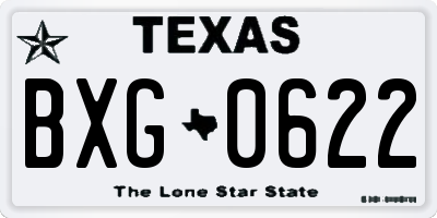 TX license plate BXG0622