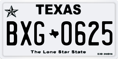 TX license plate BXG0625