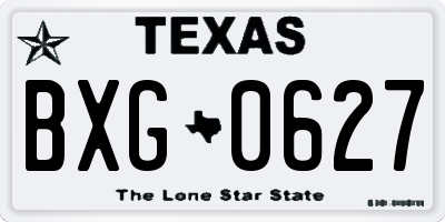 TX license plate BXG0627