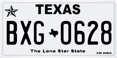 TX license plate BXG0628