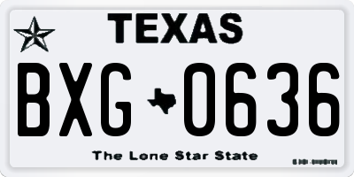 TX license plate BXG0636