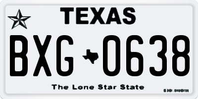 TX license plate BXG0638