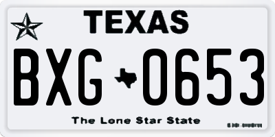 TX license plate BXG0653