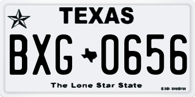 TX license plate BXG0656