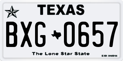 TX license plate BXG0657