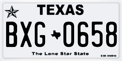 TX license plate BXG0658