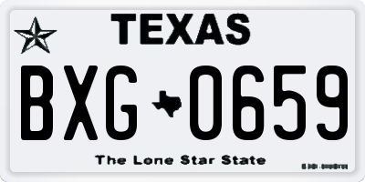 TX license plate BXG0659